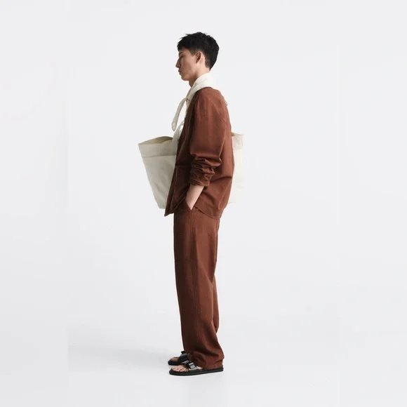 Zara Loose-Cut Cotton Trousers